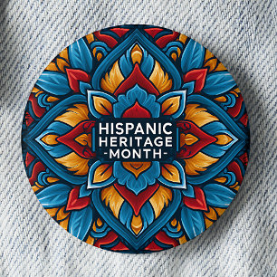 Talavera Tile Hispanic Heritage Month Button