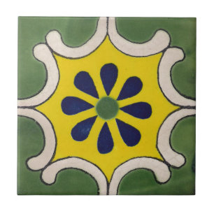 Talavera tile in green & yellow