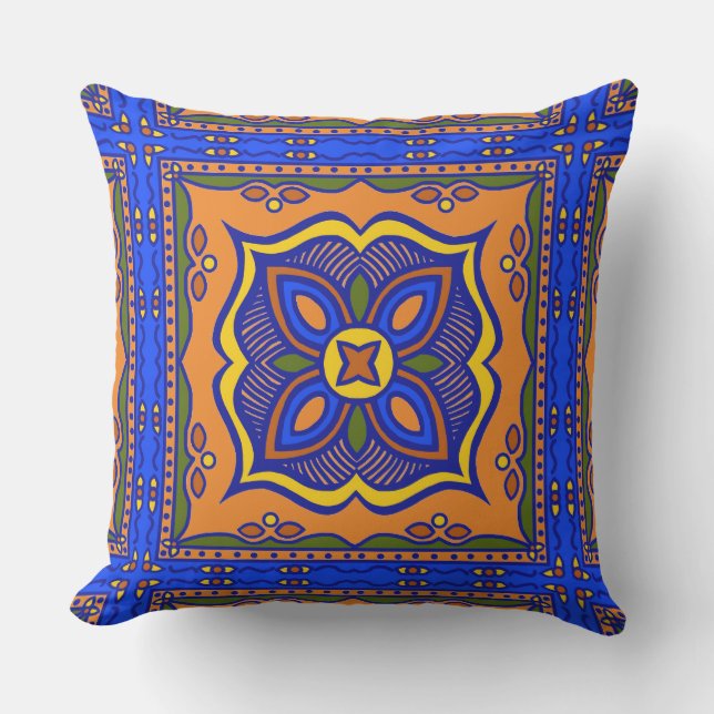 Talavera Tile Outdoor Pillow (Front)
