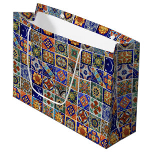 Talavera Tile Santa Fe Southwest Style Colourful Large Gift Bag