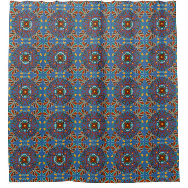 Talavera Tile Shower Curtain (Front)