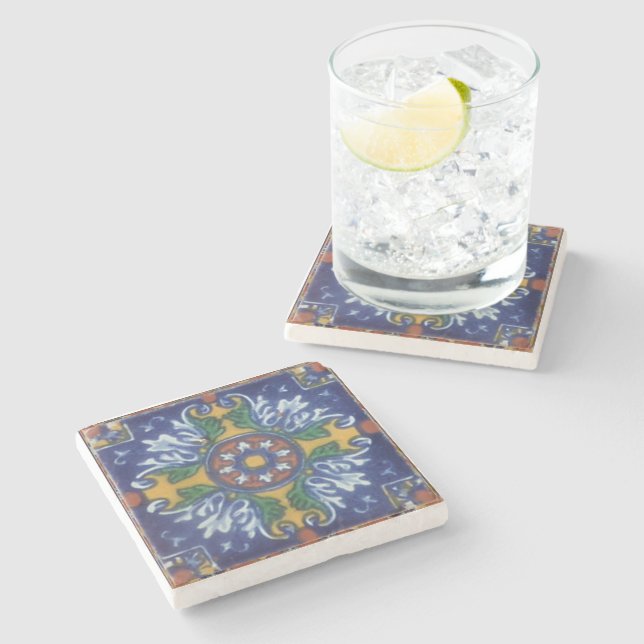 Talavera Tile Style Stone Coaster (Side)