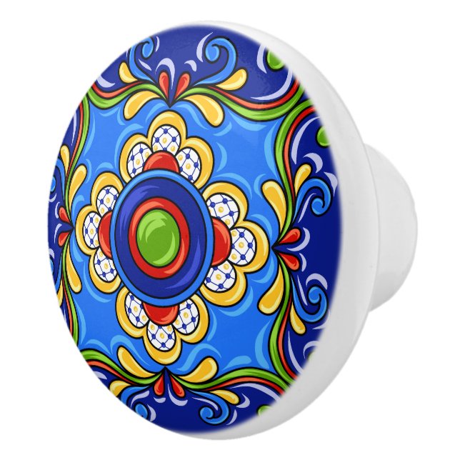 Talavera Tile Version 2 Ceramic Drawer Knob (Right)