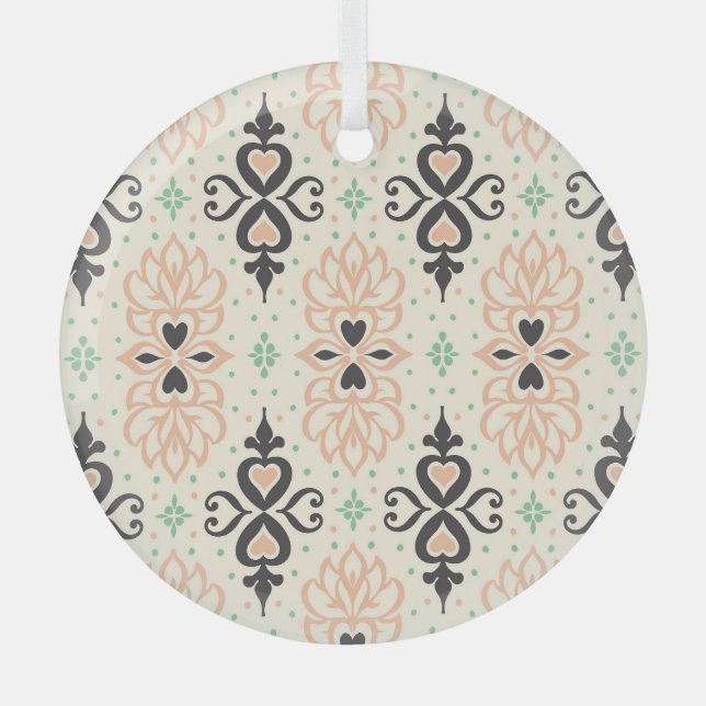 Talavera tiles, Mediterranean ornamental design. Glass Tree Decoration (Front)