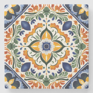 Talavera vintage Mexican wedding favours printed Stone Coaster