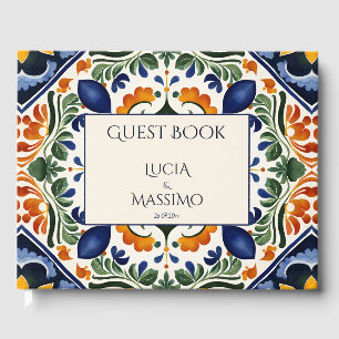 Talavera vintage Mexican wedding personalised Guest Book