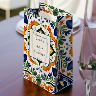 Talavera vintage Mexican wedding printed welcome Small Gift Bag