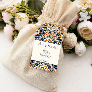 Talavera vintage Mexican wedding thank you favour Gift Tags