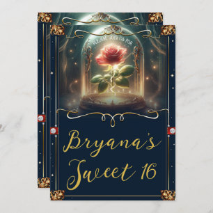 Tale as old as Time Enchanted Rose Sweet 16 Invitation