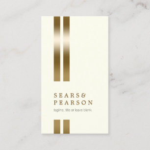 Talent Manager Double Gold Stripe Elegant White Business Card