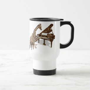 Talented Giraffe Plays Grand Piano Travel Mug