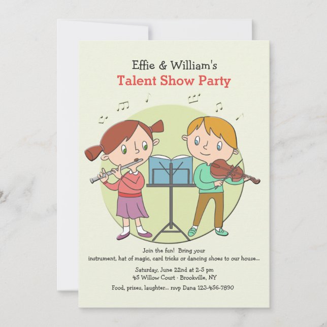 Talented Kids Invitation (Front)