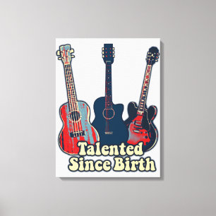 Talented since birth. retro colorful guitars canvas print