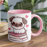 Tales And Tails Make My Day - Dog And Books Mug<br><div class="desc">The Tales & Tails Mug blends playful design with personal touches, featuring a cute illustrated dog perched on a stack of books alongside the phrase "Tales & Tails Make My Day, " framed by paw prints and hearts. This cosy and creative design is perfect for anyone who loves their pets...</div>