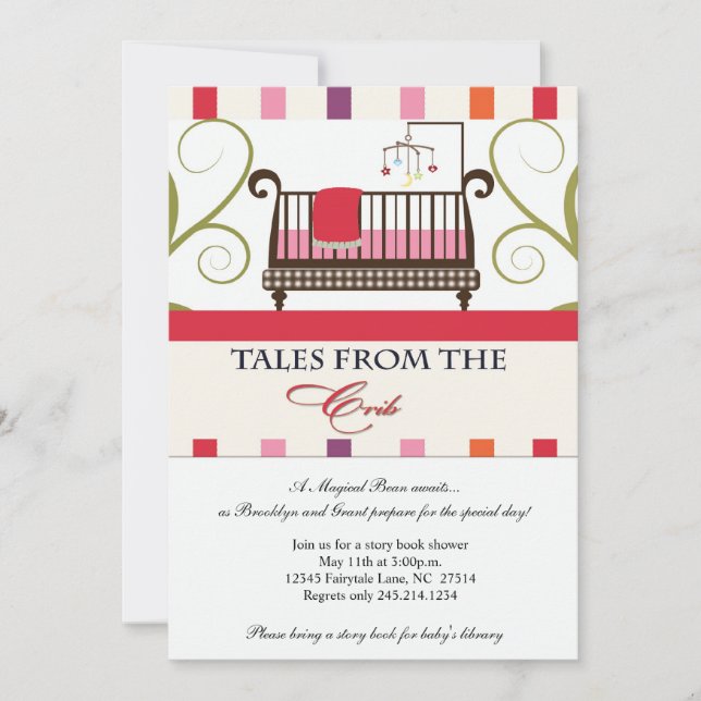 Tales from the Crib Storybook Shower Invitation (Front)