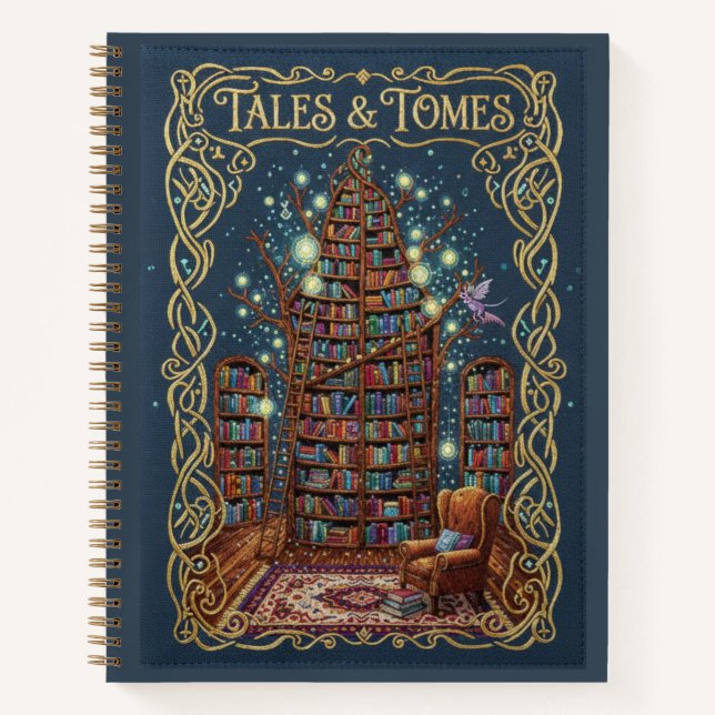 Tales & Tomes Embroidered Magical Library Journal (Front)