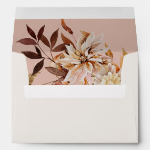 TALIA Bohemian Fall Autumn Floral Beige Cream Envelope
