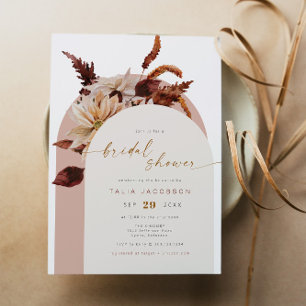TALIA Bohemian Terracotta Blush Arch Bridal Shower Invitation