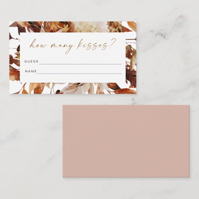 TALIA Boho Fall How Many Kisses Bridal Shower Card (Front/Back)