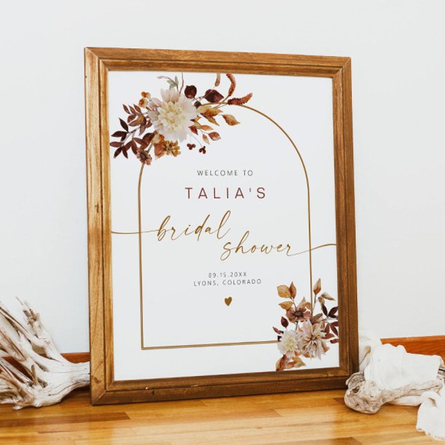 TALIA Boho Terracotta Arch Bridal Shower Welcome Poster (Creator Uploaded)