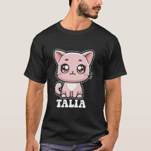 Talia Cute Cat Kitten Design for Girls Name Talia T-Shirt