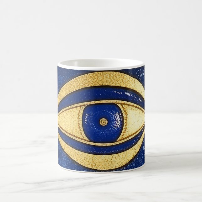 Talisman Golden + Blue Evil Eye Coffee Mug (Center)