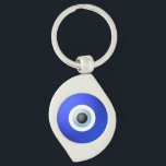 Talisman to Protect Against Evil Eye Key Ring<br><div class="desc">Ward of the ill effects of Evil Eye with this amulet design featuring one evil eye with solar rays against a blue background The evil eye is able to cause injury or bad luck for the person at whom it is directed for reasons of envy or dislike. Protect against curse...</div>