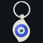 Talisman to Protect Against Evil Eye Key Ring<br><div class="desc">Ward of the ill effects of Evil Eye with this amulet design featuring one evil eye with solar rays against a blue background The evil eye is able to cause injury or bad luck for the person at whom it is directed for reasons of envy or dislike. Protect against curse...</div>
