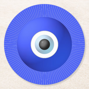 Talisman to Protect Against Evil Eye Round Paper Coaster