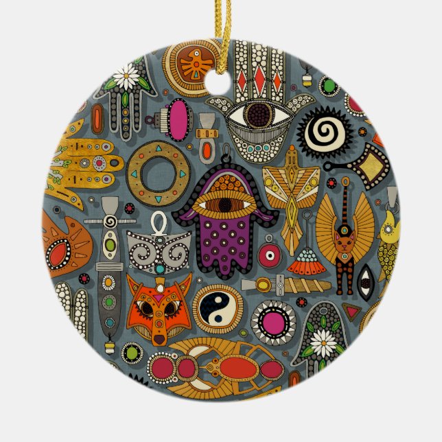 talismans slate ceramic tree decoration (Front)