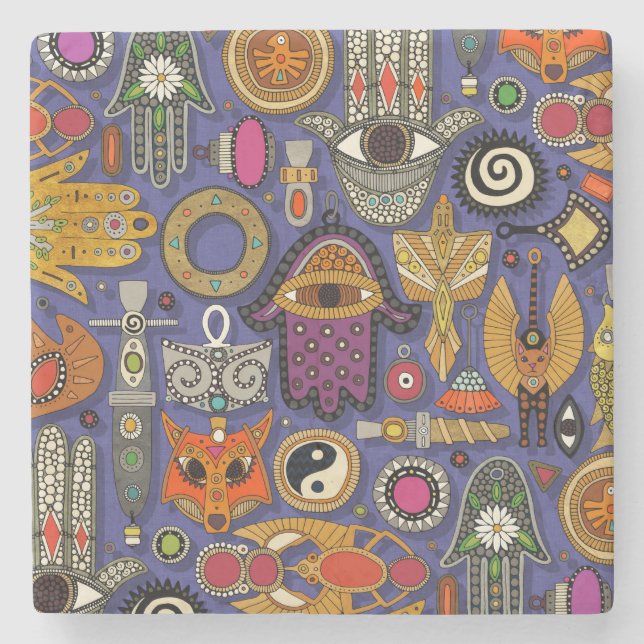 TALISMANS violet blue Coaster (Front)