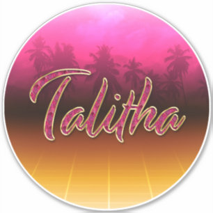 Talitha Vorname Name golden pink Aufkleber Sticker