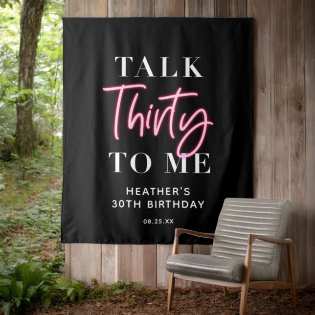 Talk 30 To Me 30th Birthday Party Backdrop Tapestry (Creator Uploaded)