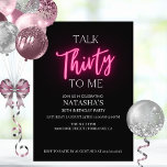 Talk 30 To Me 30th Birthday Party Invitation<br><div class="desc">Talk 30 To Me 30th Birthday Party Invitations Minimalist Neutral Pink Forty 40h Birthday Party Thirty 30th Birthday Party Invitation Adult Birthday Invitations | Modern 30th Invitations Birthday Celebration</div>