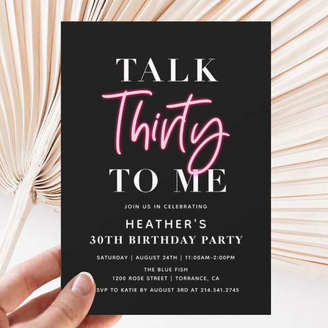 Talk 30 To Me 30th Birthday Party  Invitation (Creator Uploaded)