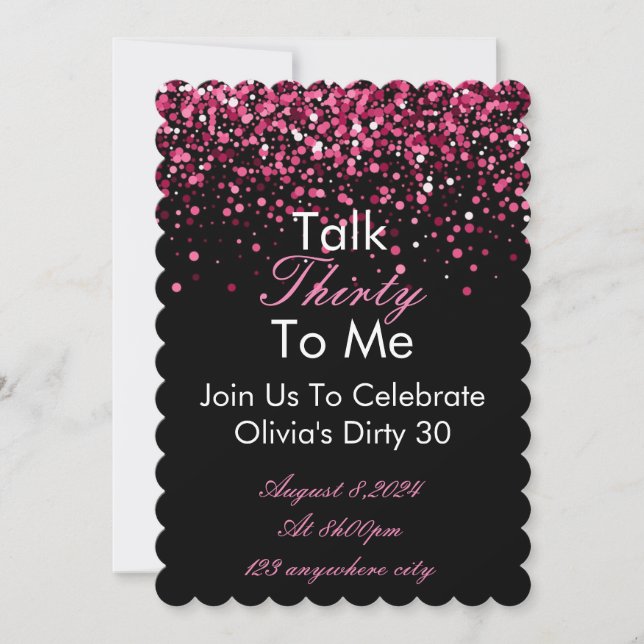 Talk 30 To Me Birthday Invitation (Front)