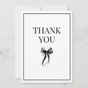 Talk 30 to Me Black and White Bow Thirty Birthday Thank You Card
