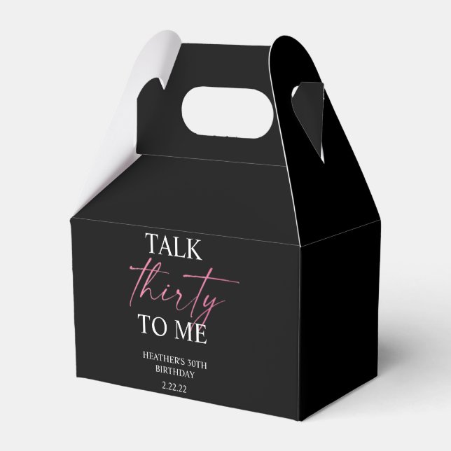 Talk 30 to Me Décor Favour Box (Front Side)