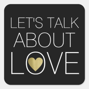 talk about love, wedding square sticker