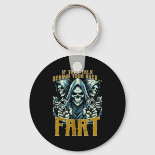 Talk Behind Your Back Fart Skeleton Funny Saying M Key Ring