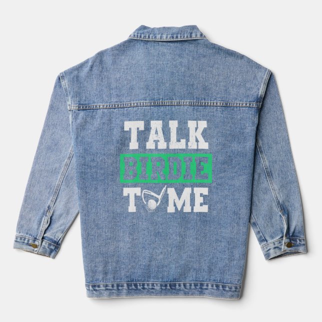Talk Birdie To Me Caddy Driver Putter Golfer 2  Denim Jacket (Back)
