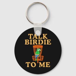 Talk Birdie To Me Disc Golf Funny Parrot Graphic R Key Ring