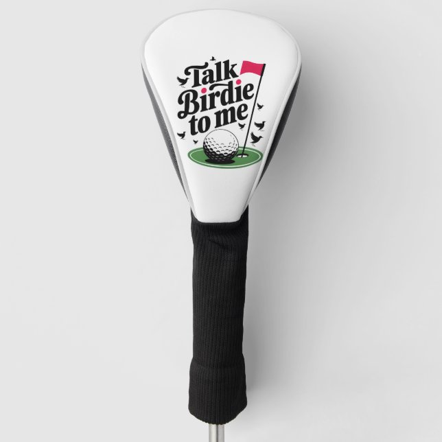 Talk Birdie to me Funny golf pun Golf Head Cover (Front)