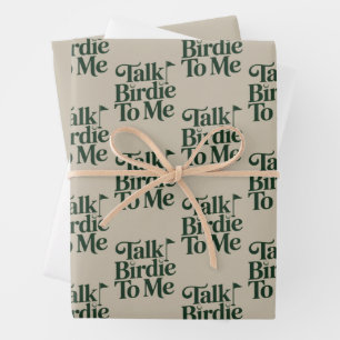 Talk Birdie To Me Golf Funny Girly Golfer Lover Wrapping Paper Sheet