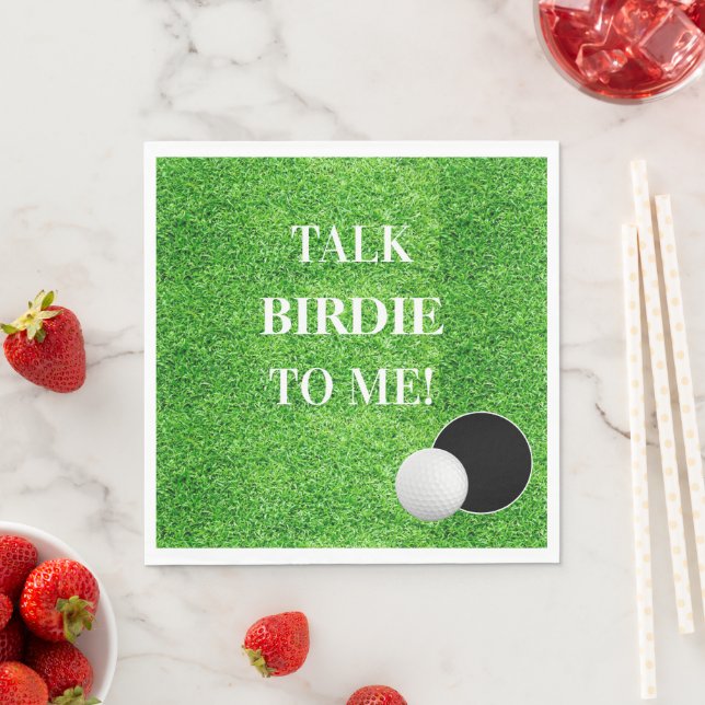 Talk Birdie To Me Golf Lover Celebration Party Napkin (Insitu)