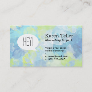 Talk Bubble Blue Green Paints Background Business Card