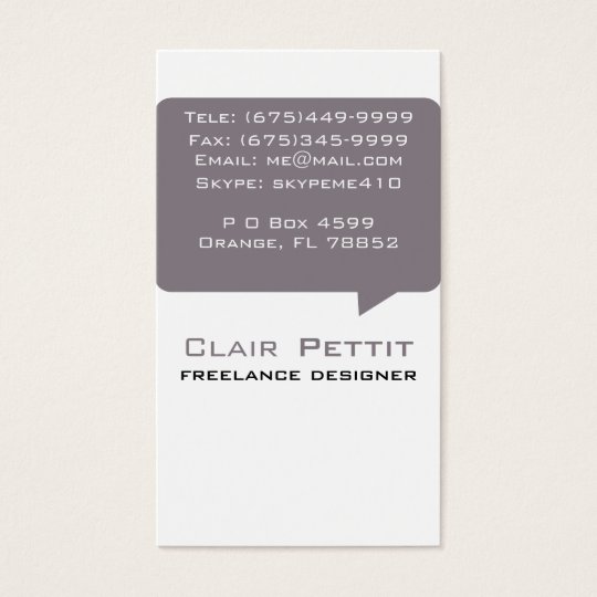 Talk Bubble Brown Business Card