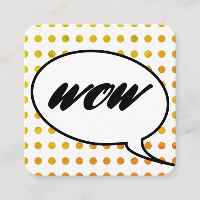 Talk Bubble / Dot Pattern Square Business Card (Front)