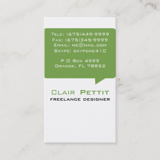 Talk Bubble Green Business Card