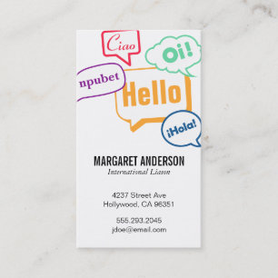 Talk Bubble   International II Business Card